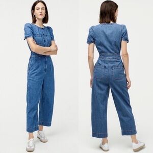 J Crew Point Sur Patch-pocket utility jumpsuit in indigo denim